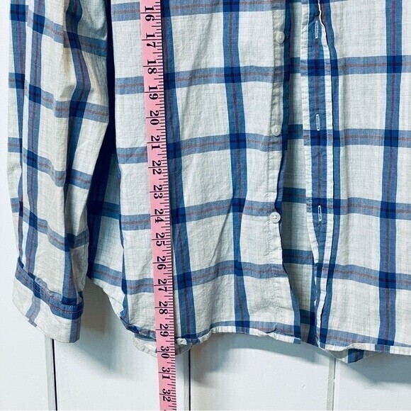 Old‎ Navy Men’s Plaid Button Down Shirt, Size XL, White Blue* - Picture 6 of 6
